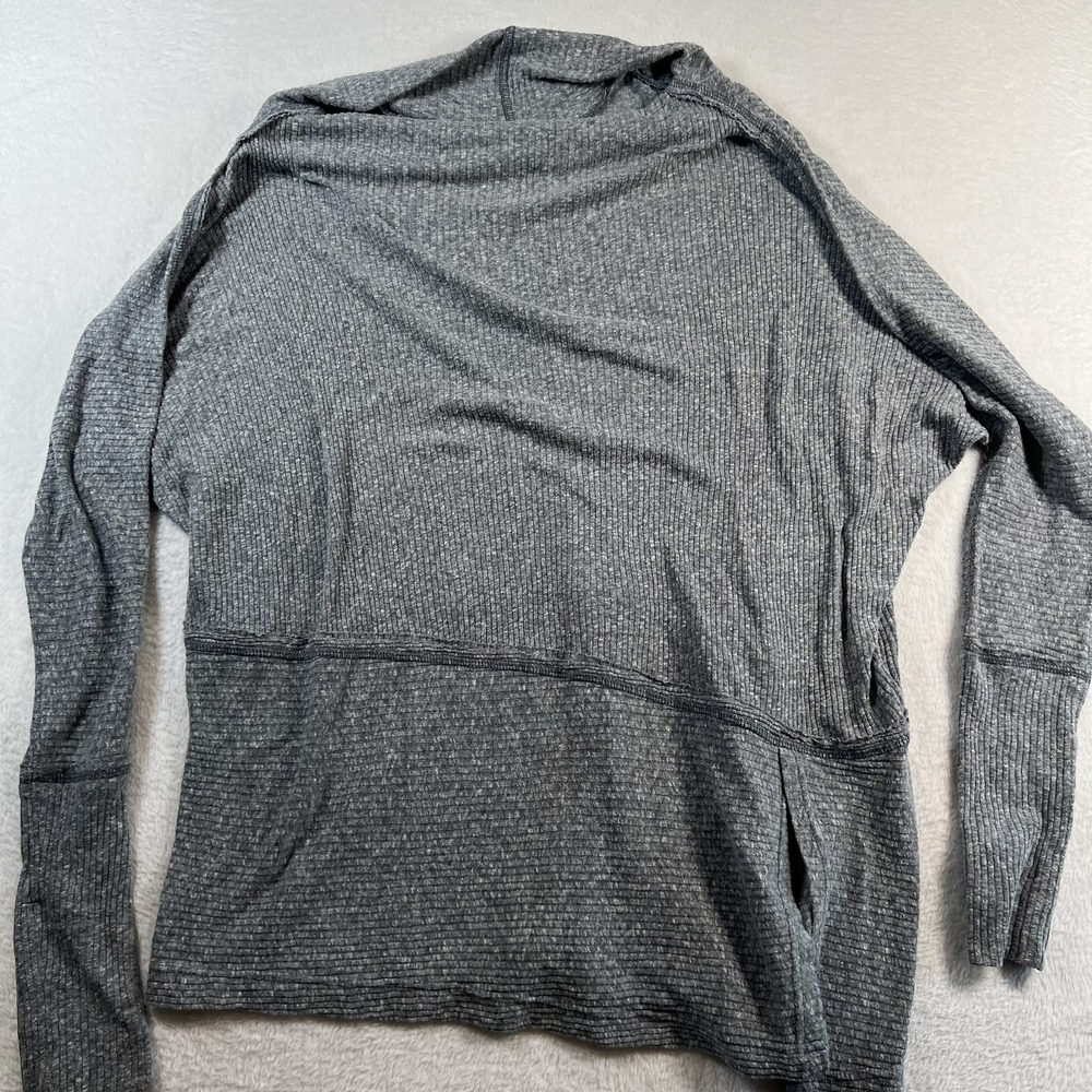 We The Free Shirt Womens Small Gray Waffle Knit Long Sleeve Dolman Casual Top